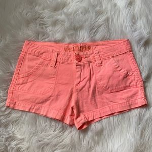 Wallflower • Neon Coral Short Shorts